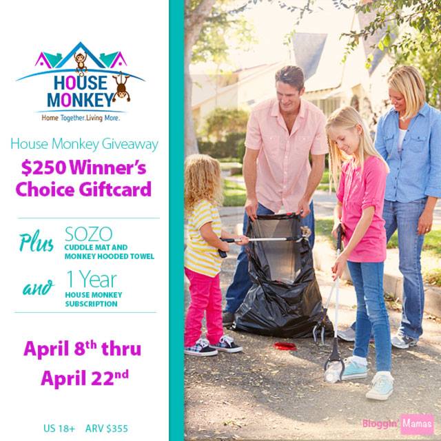 House Monkey - Winners Choice $250 Gift Card and Prize Pack Giveaway