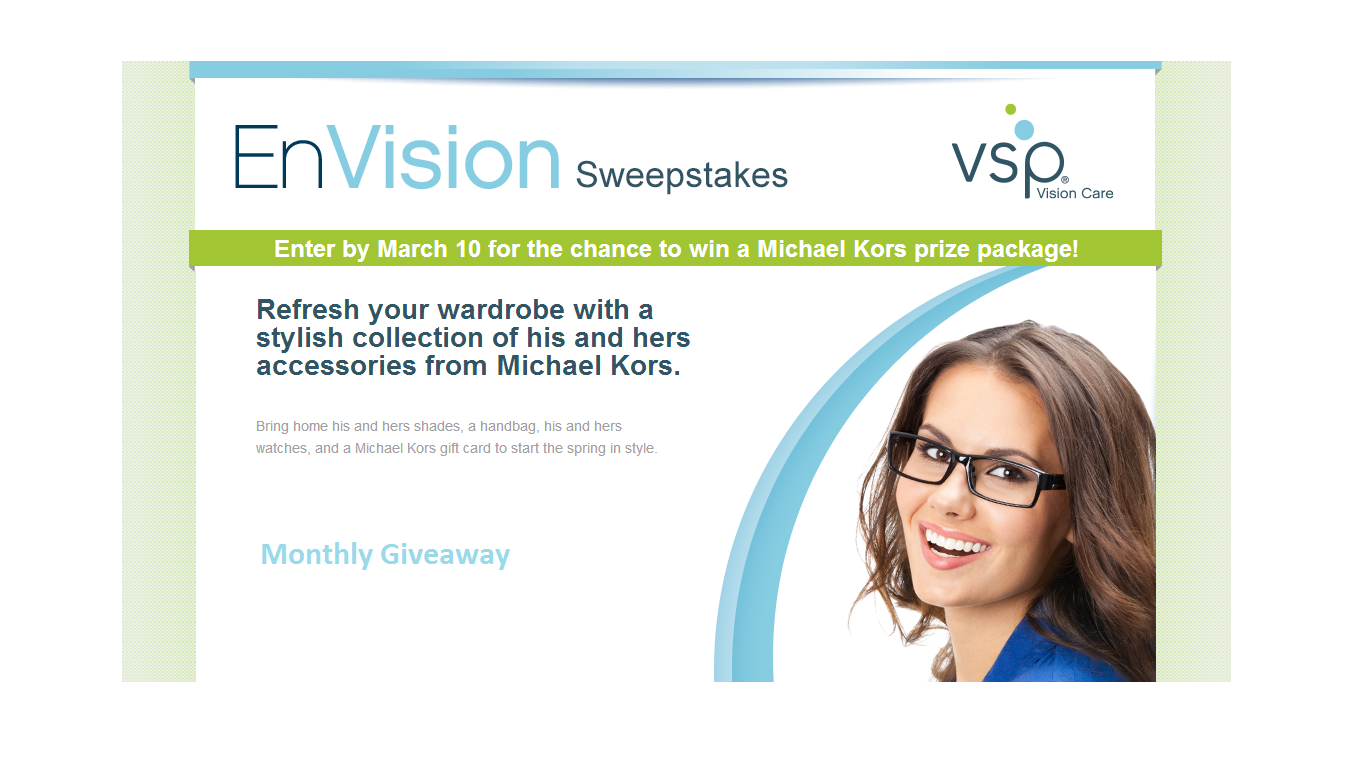 2014 VSP EnVision Sweepstakes & Instant Win Game ends 1/31/15