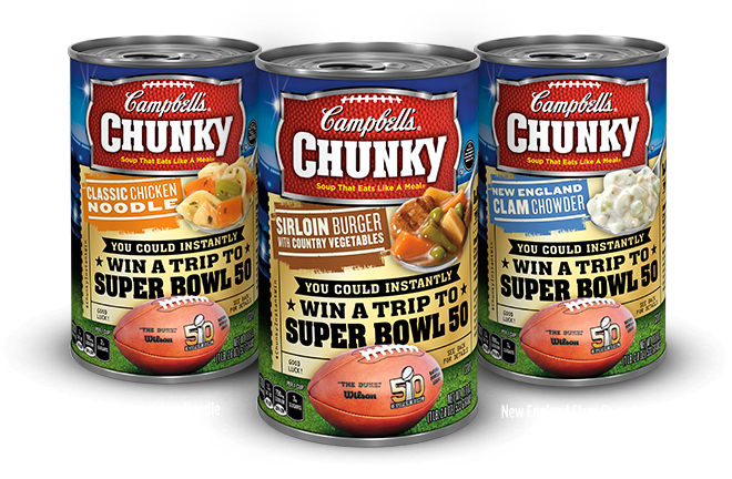 Campbell’s Chunky Super Bowl 50 Instant Win Game ends 2/8